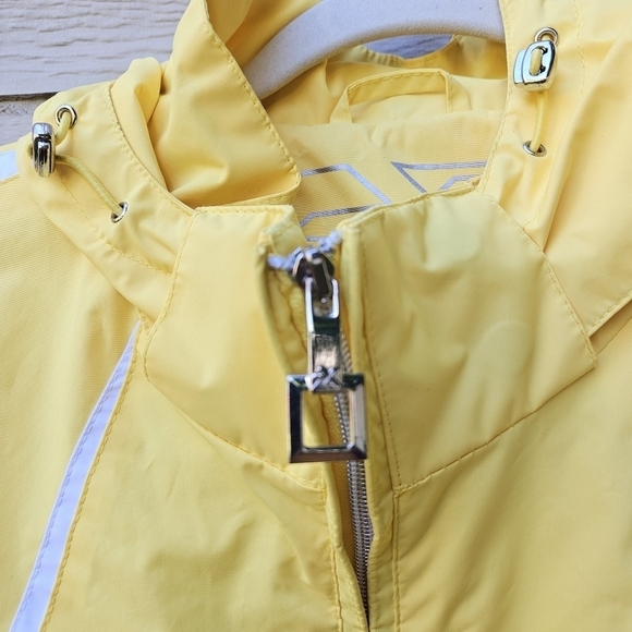 ZeroXposur yellow rain coat windbreaker removable hood 1X - Picture 3 of 12